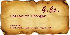 Gallovits Csongor névjegykártya